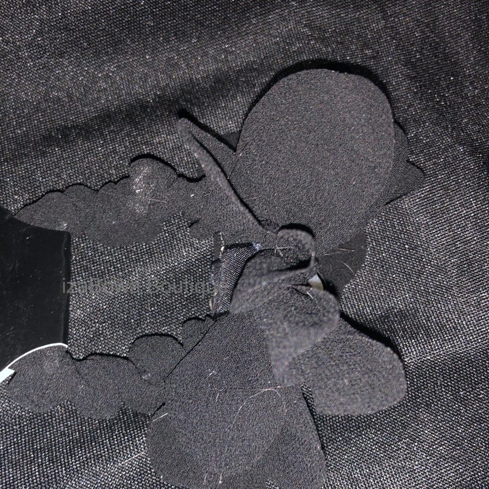 Black Flower Chiffon Scrunchie  (kids)  SC2988  Handmade NWT Boutique - Picture 2 of 2
